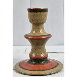 Pottery/Clay Handmade Studio Art Single 4" Candlestick Holder, Artist Signed '00
